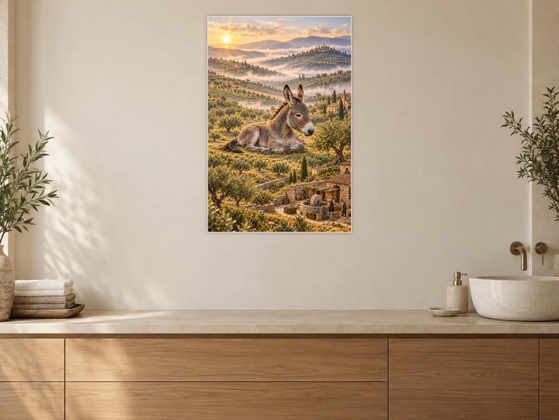 Donkey Art Print | Olive Grove Village Fantasy Wall Decor image 10