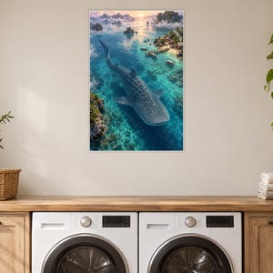 Whale Shark Art Print | Tropical Lagoon Fantasy Wall Decor zdjęcie 11