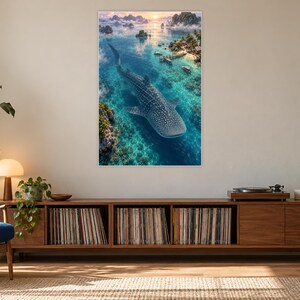 Whale Shark Art Print | Tropical Lagoon Fantasy Wall Decor zdjęcie 17