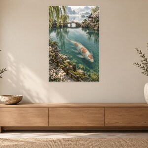 Koi Fish Art Print | Japanese Garden Fantasy Wall Decor image 12