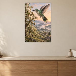 Hummingbird Art Print | Blossom Orchard Fantasy Wall Decor imagen 10