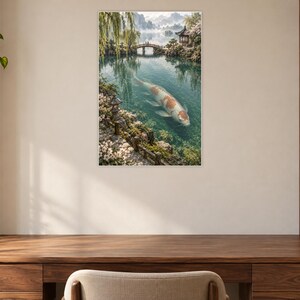 Koi Fish Art Print | Japanese Garden Fantasy Wall Decor image 7