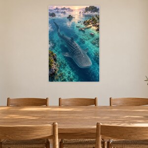 Whale Shark Art Print | Tropical Lagoon Fantasy Wall Decor zdjęcie 8