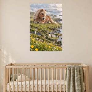 Shetland Pony Art Print | Seaside Village Fantasy Wall Decor image 15