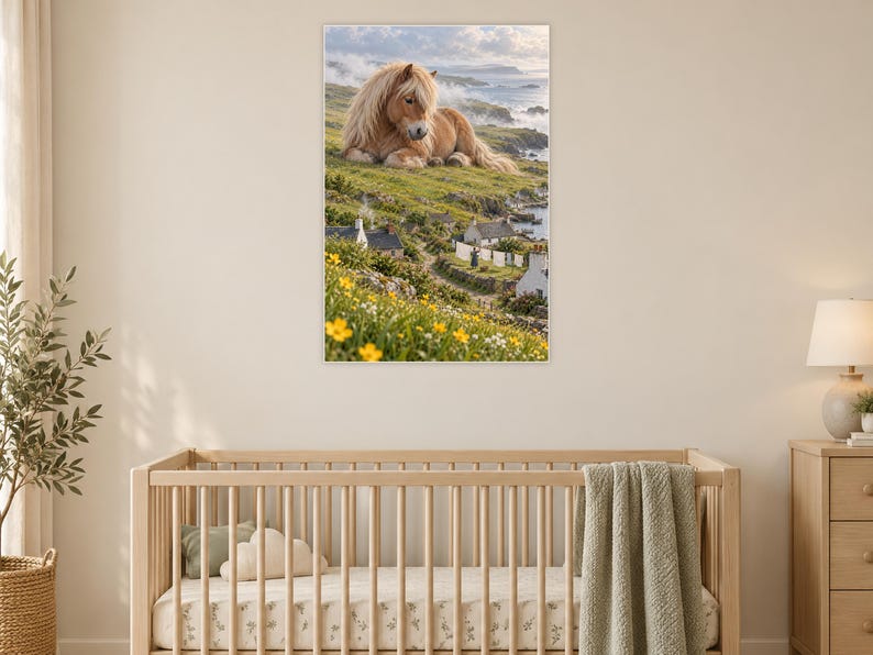Shetland Pony Art Print | Seaside Village Fantasy Wall Decor image 15