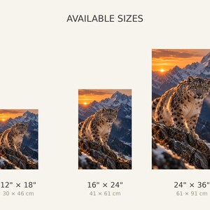 Snow Leopard Print | Himalayan Wildlife Wall Art | Cinematic Animal Portrait bild 4