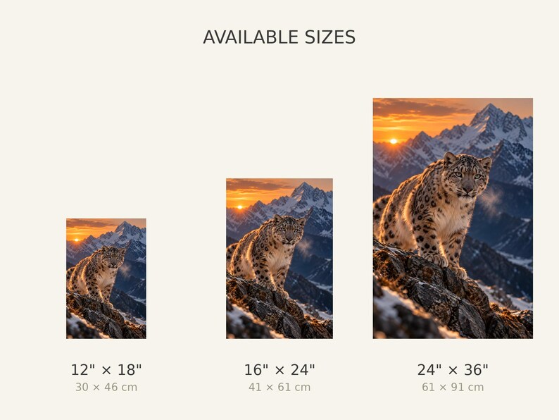 Snow Leopard Print | Himalayan Wildlife Wall Art | Cinematic Animal Portrait bild 4