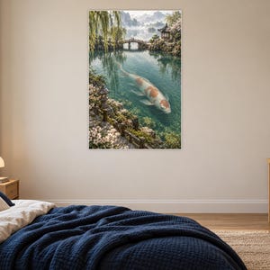 Koi Fish Art Print | Japanese Garden Fantasy Wall Decor image 16