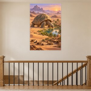 Desert Tortoise Art Print | Oasis Village Fantasy Wall Decor afbeelding 14
