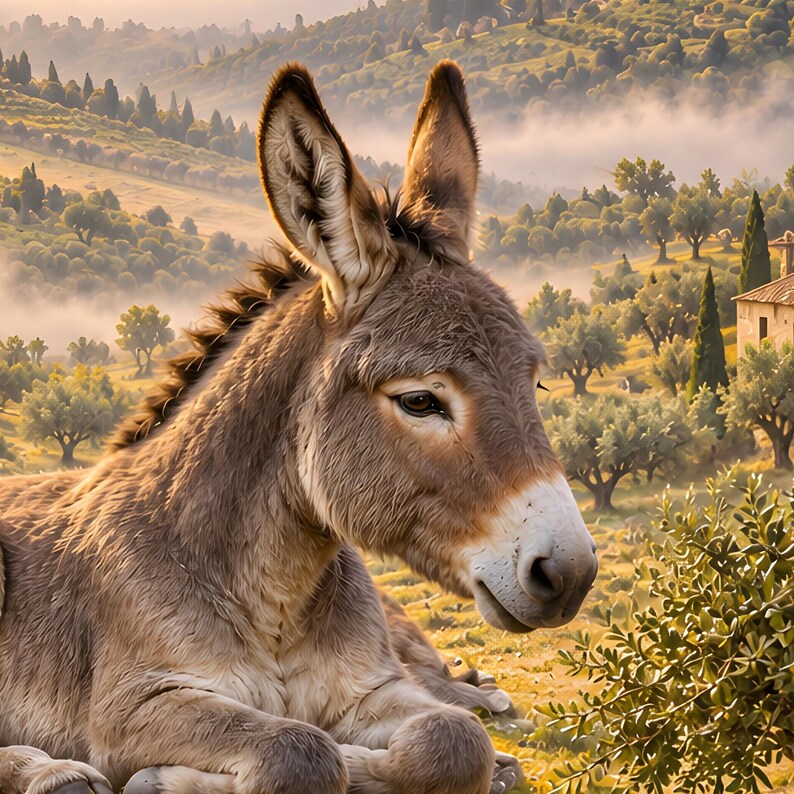 Donkey Art Print | Olive Grove Village Fantasy Wall Decor image 19