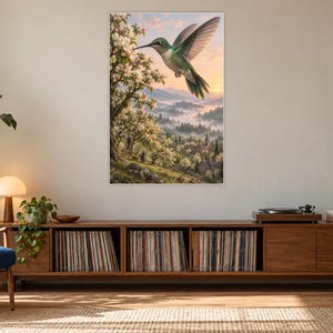 Hummingbird Art Print | Blossom Orchard Fantasy Wall Decor imagen 17