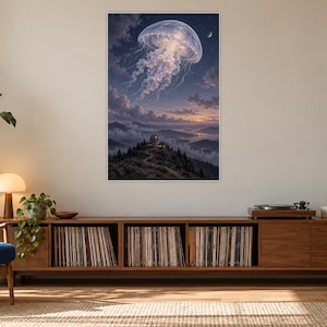 Jellyfish Art Print | Celestial Observatory Fantasy Wall Decor image 17