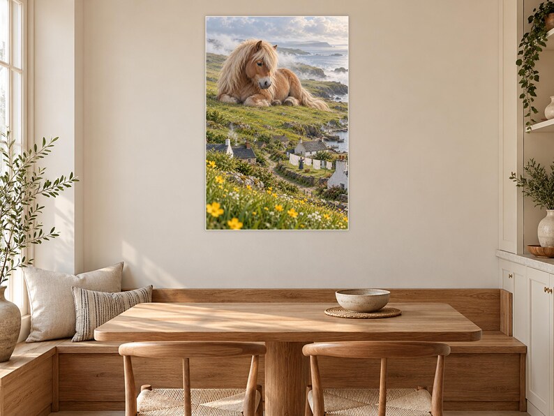 Shetland Pony Art Print | Seaside Village Fantasy Wall Decor image 9