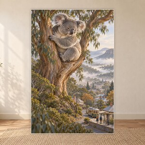 Koala Art Print | Eucalyptus Village Fantasy Wall Decor bild 18