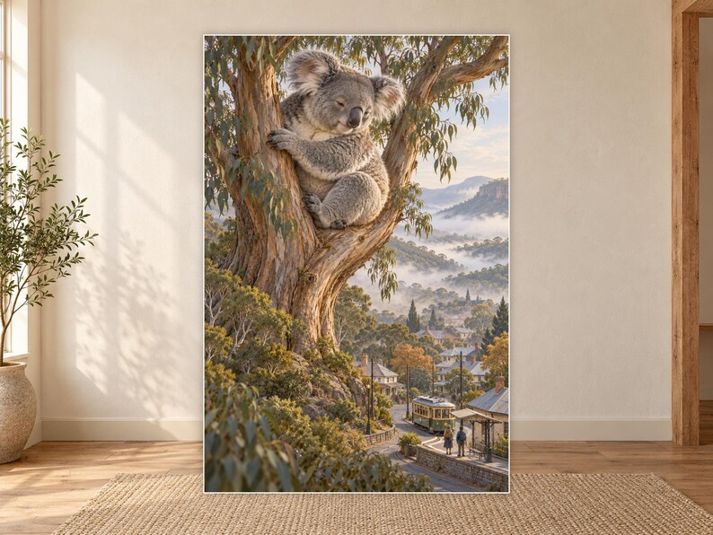 Koala Art Print | Eucalyptus Village Fantasy Wall Decor bild 18