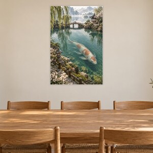 Koi Fish Art Print | Japanese Garden Fantasy Wall Decor image 8
