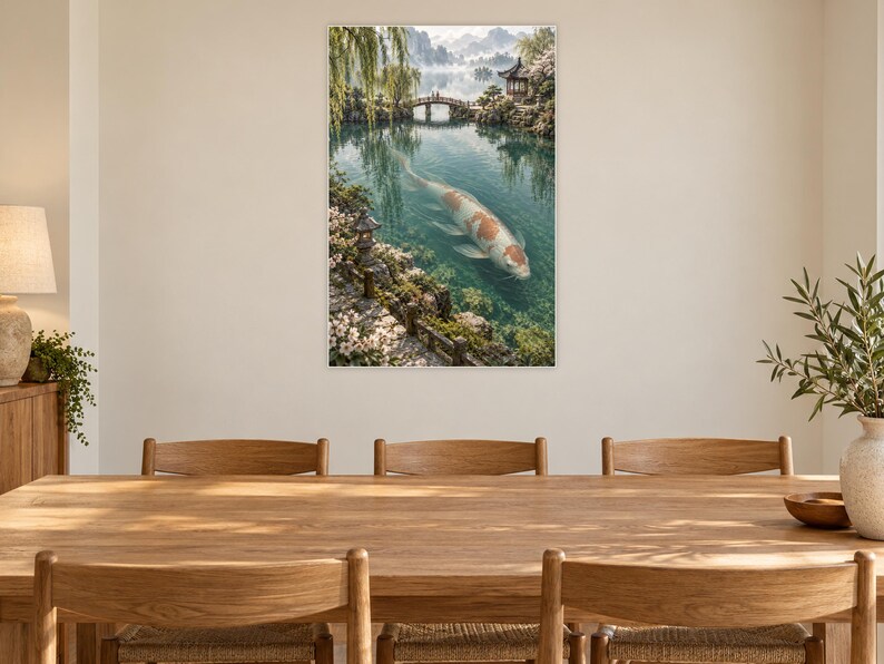 Koi Fish Art Print | Japanese Garden Fantasy Wall Decor image 8