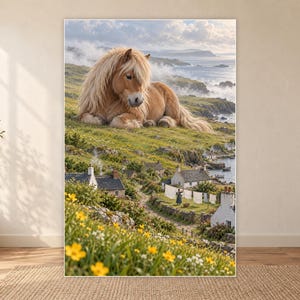 Shetland Pony Art Print | Seaside Village Fantasy Wall Decor image 18