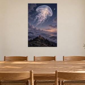 Jellyfish Art Print | Celestial Observatory Fantasy Wall Decor image 8