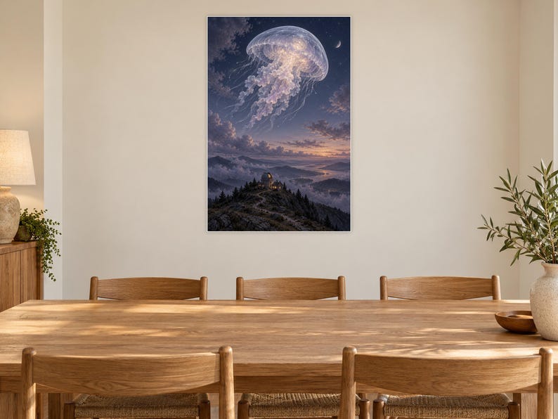 Jellyfish Art Print | Celestial Observatory Fantasy Wall Decor image 8