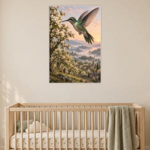 Hummingbird Art Print | Blossom Orchard Fantasy Wall Decor imagen 15