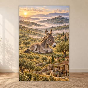 Donkey Art Print | Olive Grove Village Fantasy Wall Decor image 18