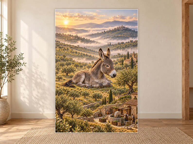 Donkey Art Print | Olive Grove Village Fantasy Wall Decor image 18