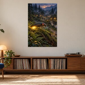 Firefly Art Print | Glowing Woodland Village Fantasy Wall Decor image 17