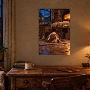 Stampa artistica "Basset Hound Bakery" / Decorazione murale per una serata accogliente in cucina immagine 2