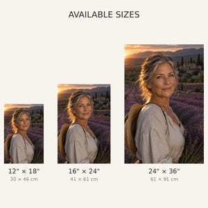 Lavender Farmer Portrait Print | Provence France Wall Art | Cinematic Floral Character Poster afbeelding 3