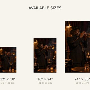 Jazz Trumpeter Print | New Orleans Night Portrait Wall Art | Cinematic Music Poster image 4