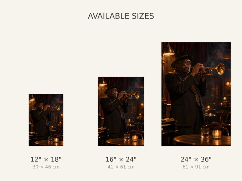 Jazz Trumpeter Print | New Orleans Night Portrait Wall Art | Cinematic Music Poster image 4