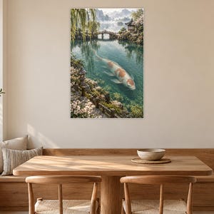 Koi Fish Art Print | Japanese Garden Fantasy Wall Decor image 9