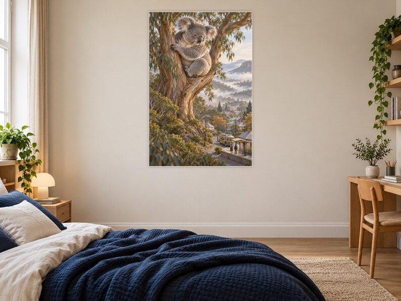 Koala Art Print | Eucalyptus Village Fantasy Wall Decor bild 16