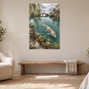 Koi Fish Art Print | Japanese Garden Fantasy Wall Decor image 5