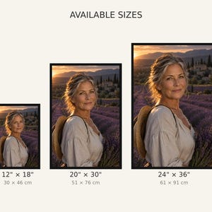 Framed Lavender Farmer Portrait Print | Provence France Wall Art | Cinematic Floral Character Poster immagine 3