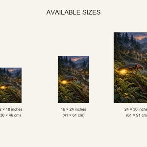 Firefly Art Print | Glowing Woodland Village Fantasy Wall Decor image 20