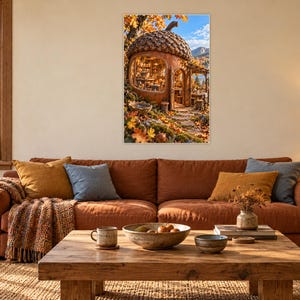 Acorn Pottery Studio Art Print | Autumn Woodland Craft Room Decor image 1