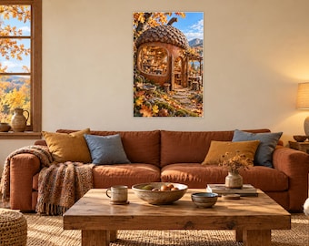 Acorn Pottery Studio Art Print | Autumn Woodland Craft Room Decor