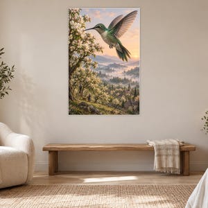 Hummingbird Art Print | Blossom Orchard Fantasy Wall Decor imagen 5