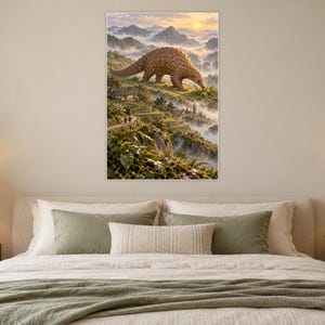 Pangolin Art Print | Terraced Village Fantasy Wall Decor Bild 4