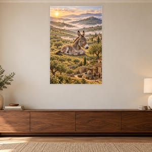 Donkey Art Print | Olive Grove Village Fantasy Wall Decor image 3