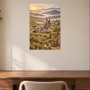 Donkey Art Print | Olive Grove Village Fantasy Wall Decor image 7