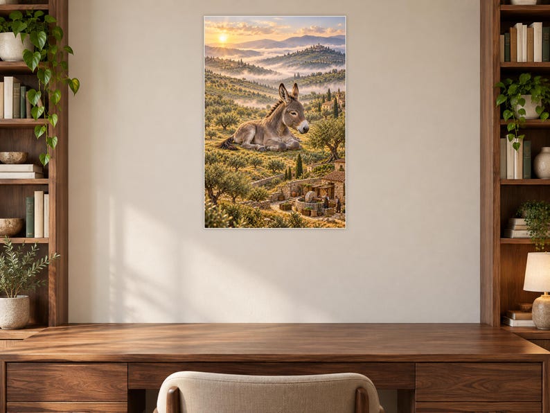 Donkey Art Print | Olive Grove Village Fantasy Wall Decor image 7