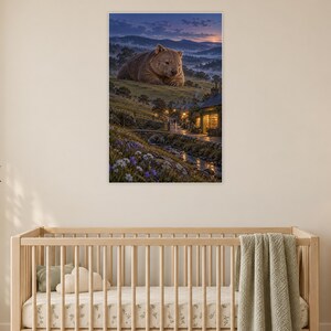 Wombat Art Print | Cozy Bookshop Village Fantasy Wall Decor imagen 15