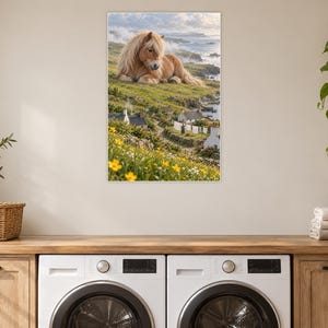 Shetland Pony Art Print | Seaside Village Fantasy Wall Decor image 11