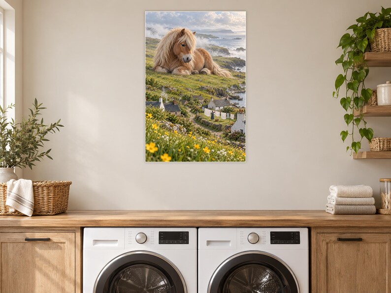 Shetland Pony Art Print | Seaside Village Fantasy Wall Decor image 11