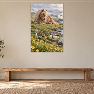 Shetland Pony Art Print | Seaside Village Fantasy Wall Decor image 13