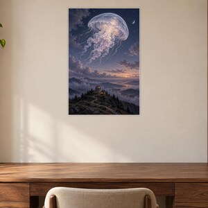Jellyfish Art Print | Celestial Observatory Fantasy Wall Decor image 7