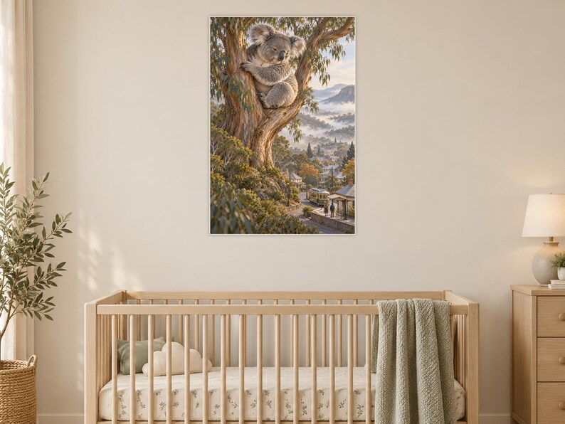 Koala Art Print | Eucalyptus Village Fantasy Wall Decor bild 15